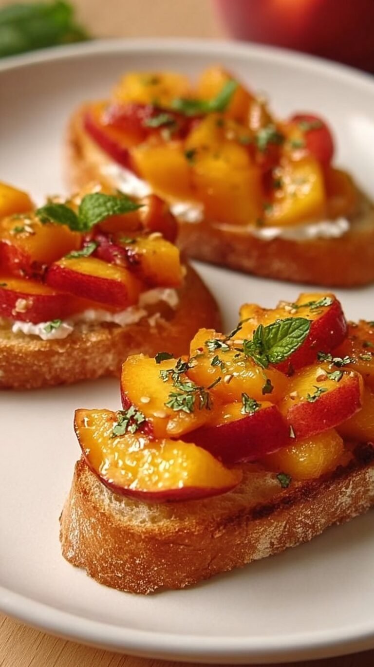 Fresh Peach Bruschetta