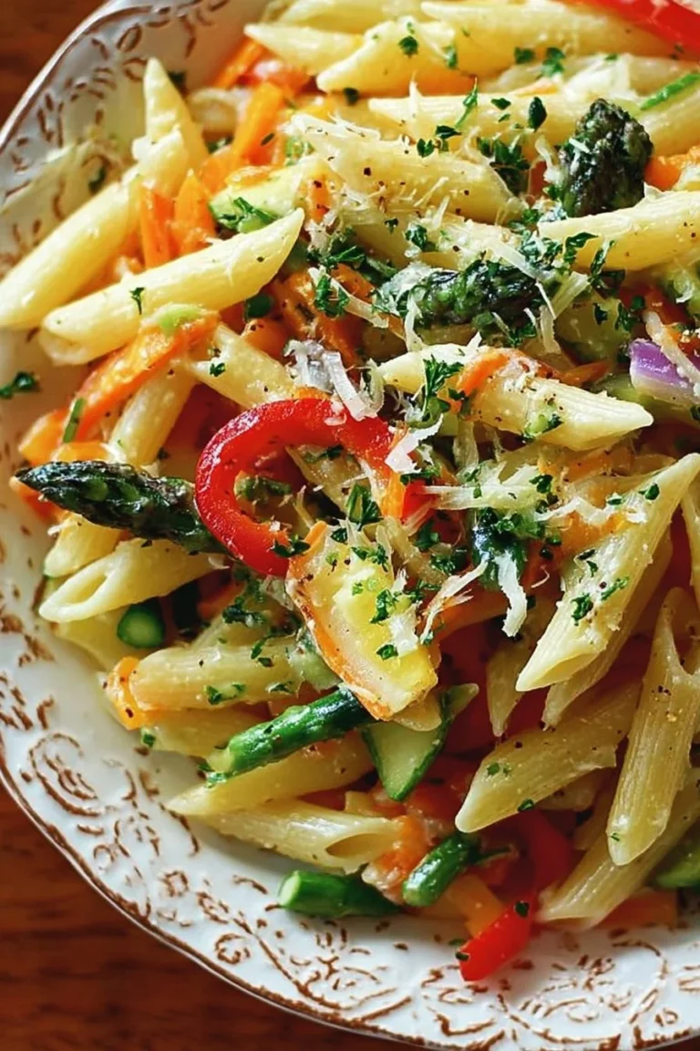 Cozy Pasta Primavera with Garlic Sauce