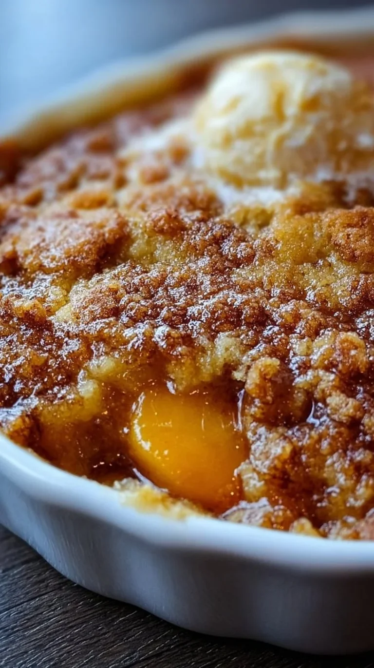 Deliciously Simple Easy Peach Cobbler Dump Cake