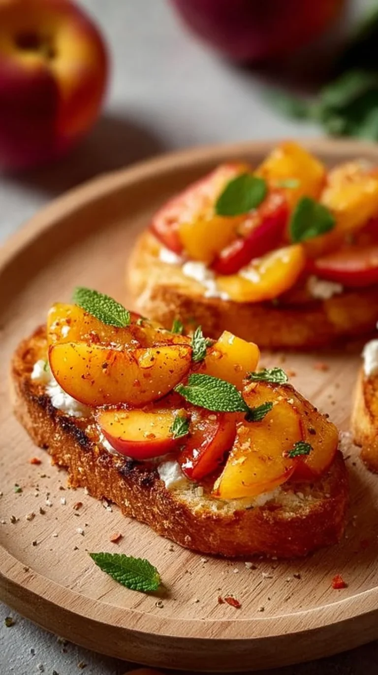 Fresh Peach Bruschetta