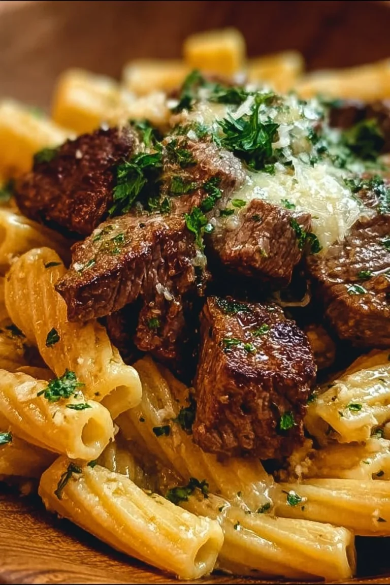 Garlic Butter Steak Tips with Cheesy Rigatoni: A Flavorful Delight