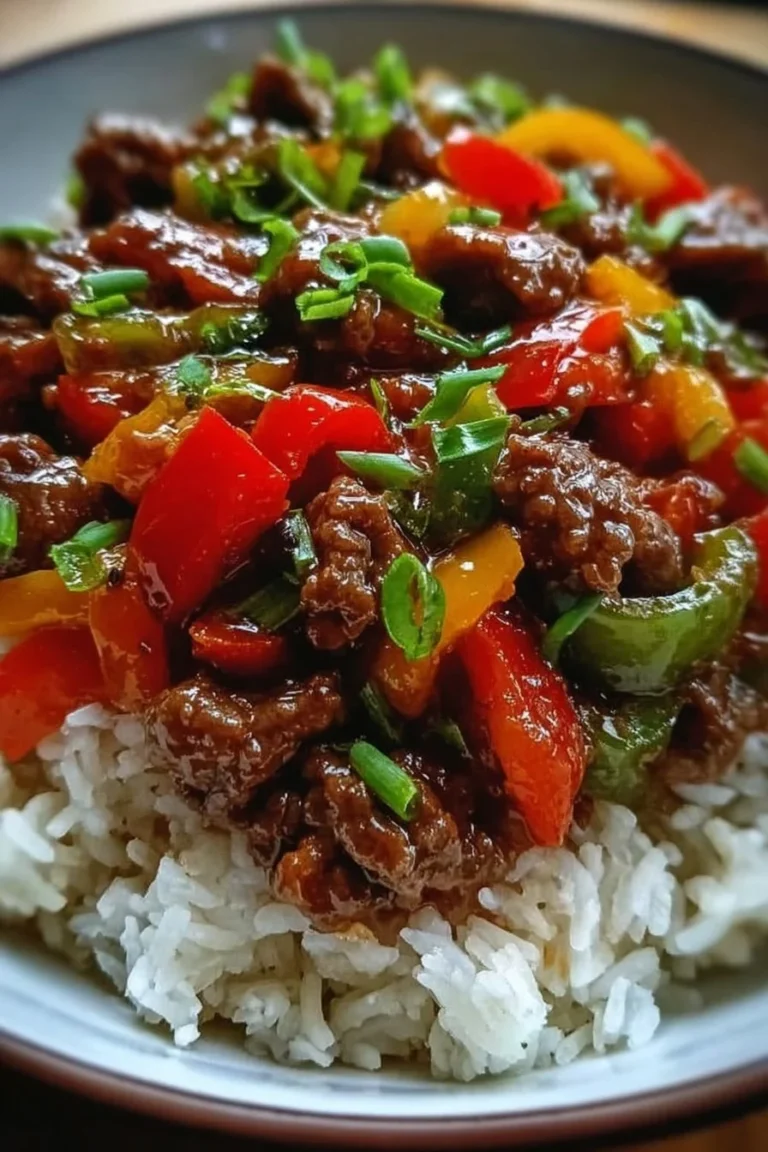 Healthy Beef and Pepper Rice Bowl