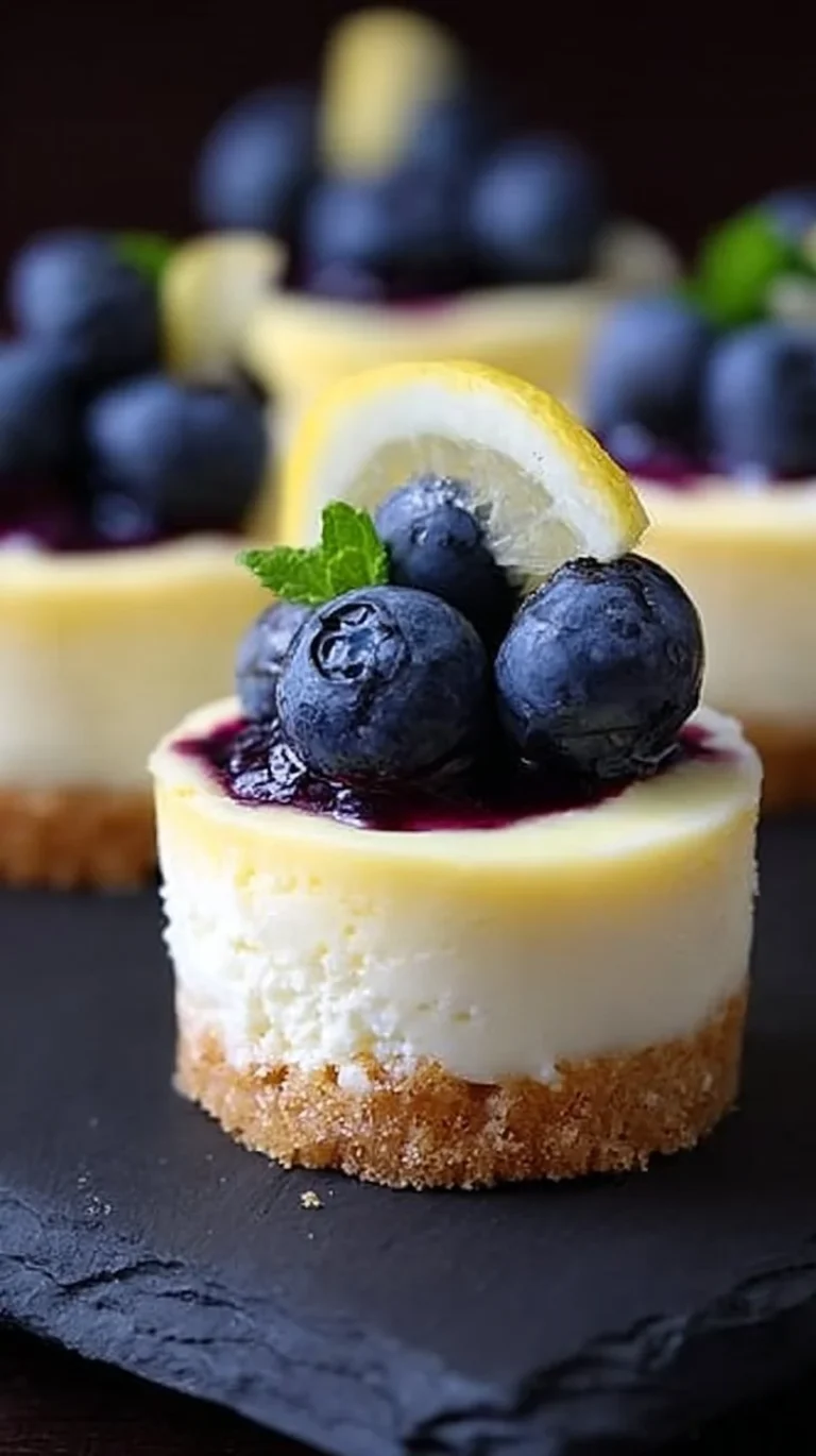 Mini Lemon Blueberry Cheesecakes