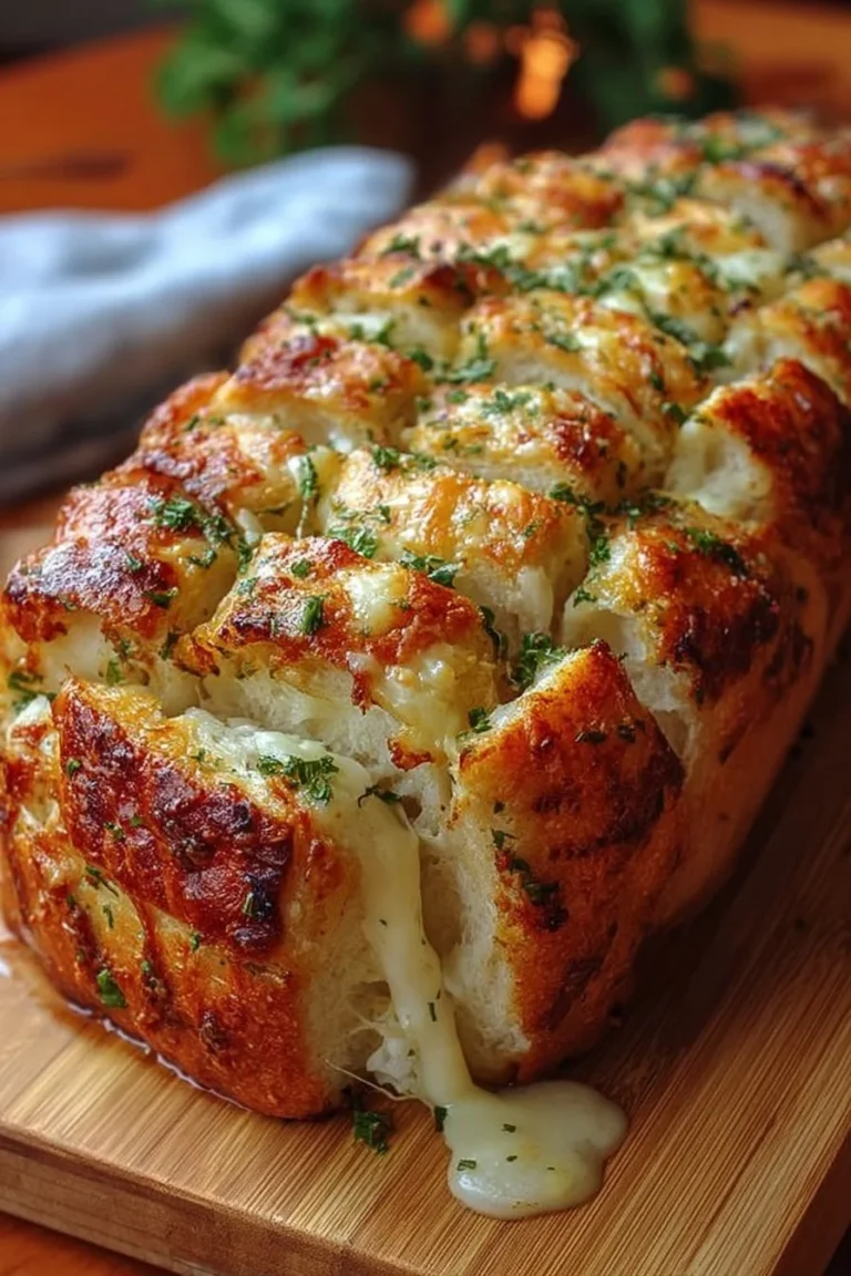 Cheesy garlic pull-apart bread fresh out of the oven