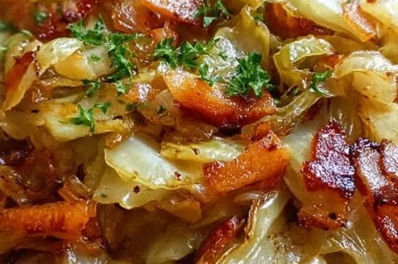 Sizzlin' Cabbage Delight dish garnished with herbs and spices
