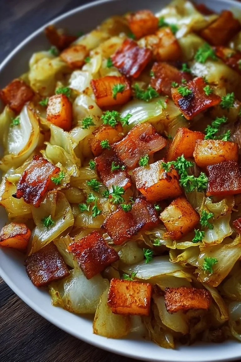 Delicious Bacon and Cabbage Delight dish served on a plate