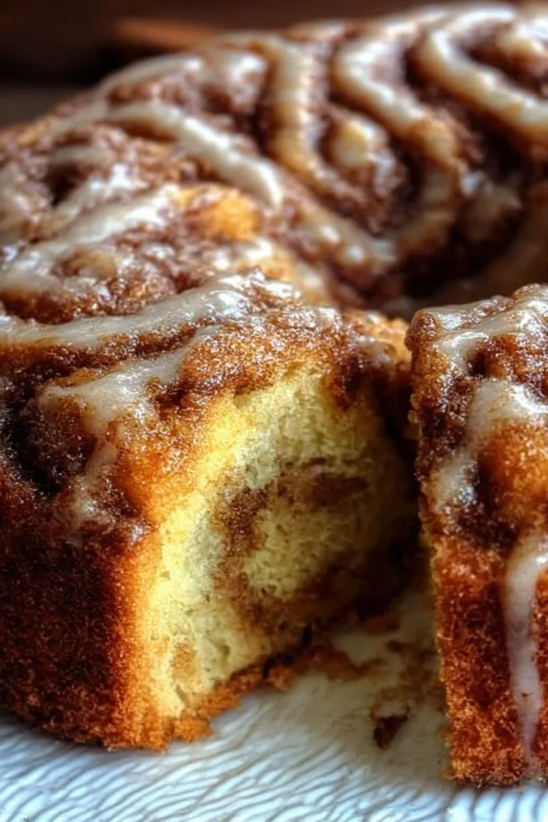Delicious Cinnamon Swirl Delight Cake with a rich, swirled cinnamon topping
