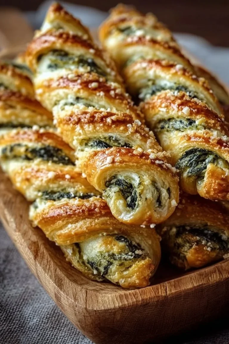 Delicious Parmesan Spinach Cheese Twists for snacking or appetizers
