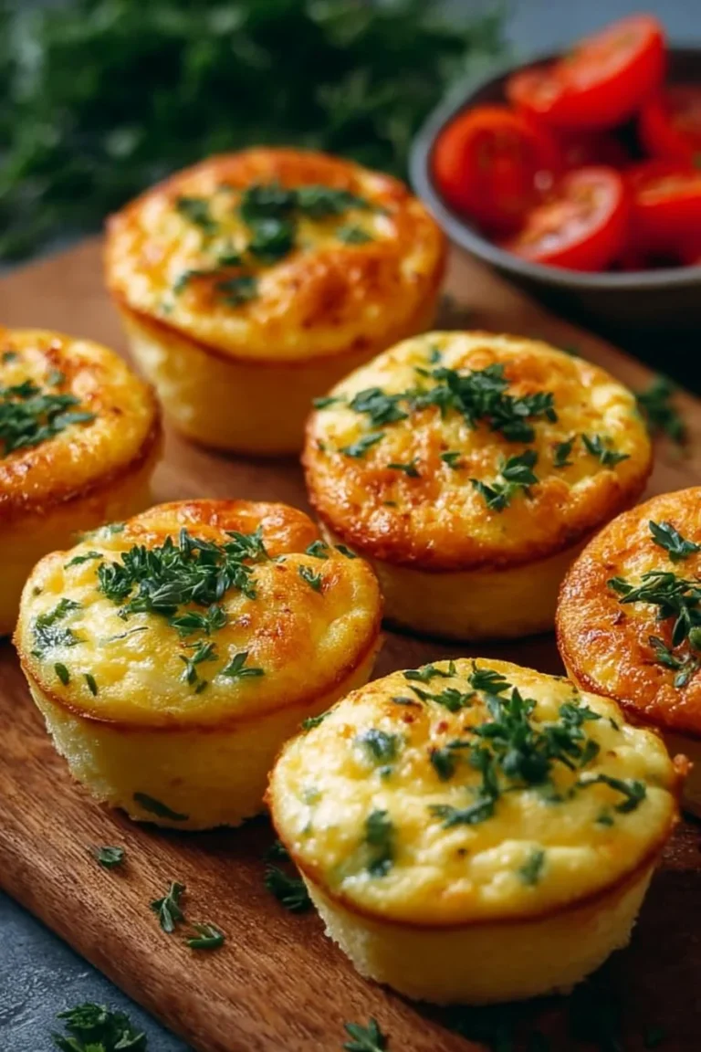 Fluffy cottage cheese egg muffins on a plate, perfect for breakfast.