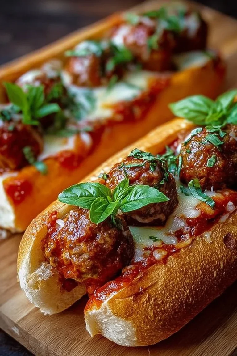 Delicious ultimate meatball subs with meatballs, marinara sauce, and melted cheese