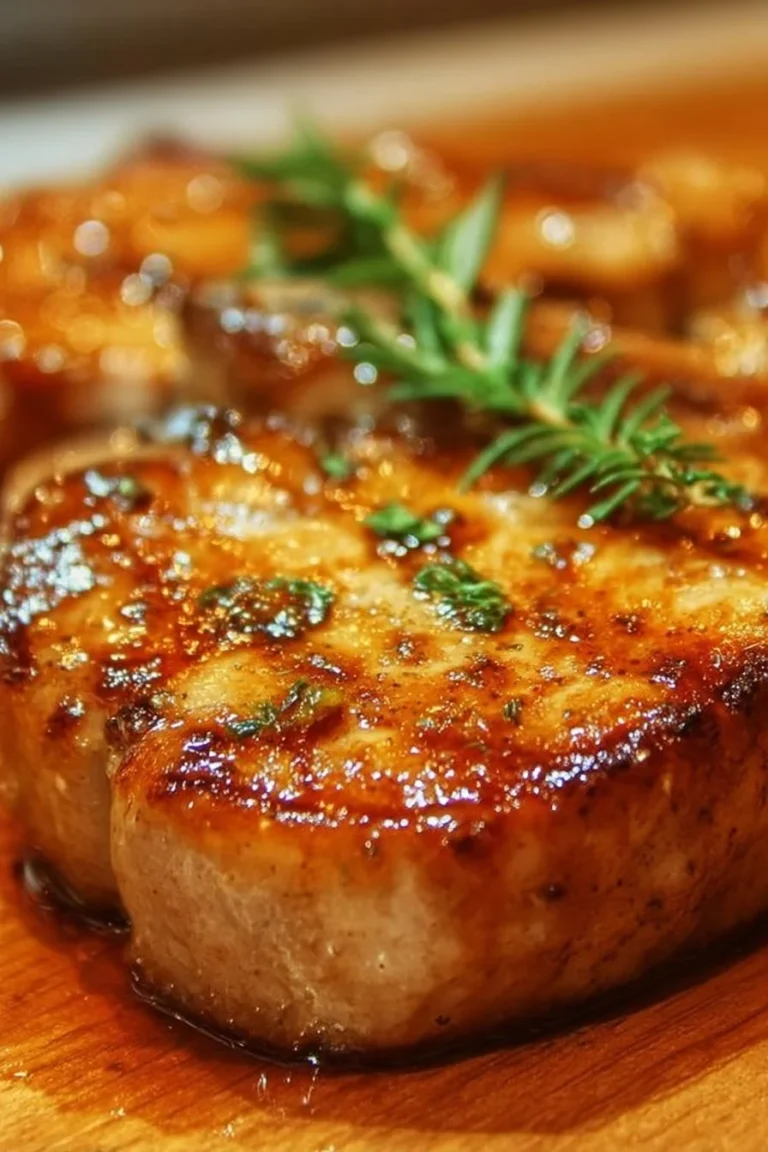 Delicious melt-in-your-mouth pork chops served on a plate with sides