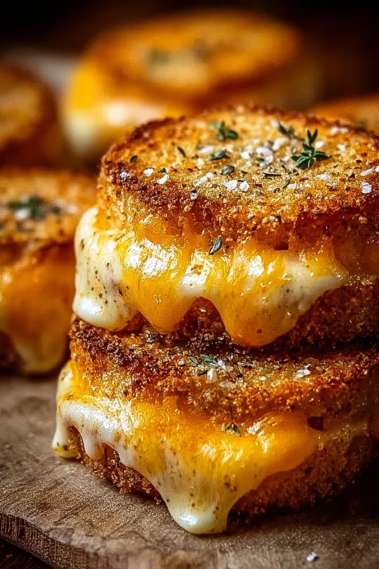Mini Baked Grilled Cheese served on a plate with gooey cheese and crispy bread