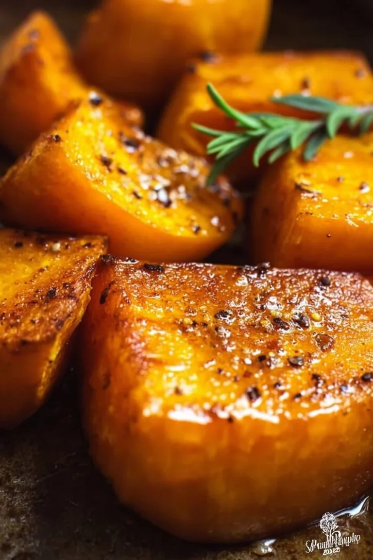Roasted butternut squash served in a bowl, garnished and ready to eat