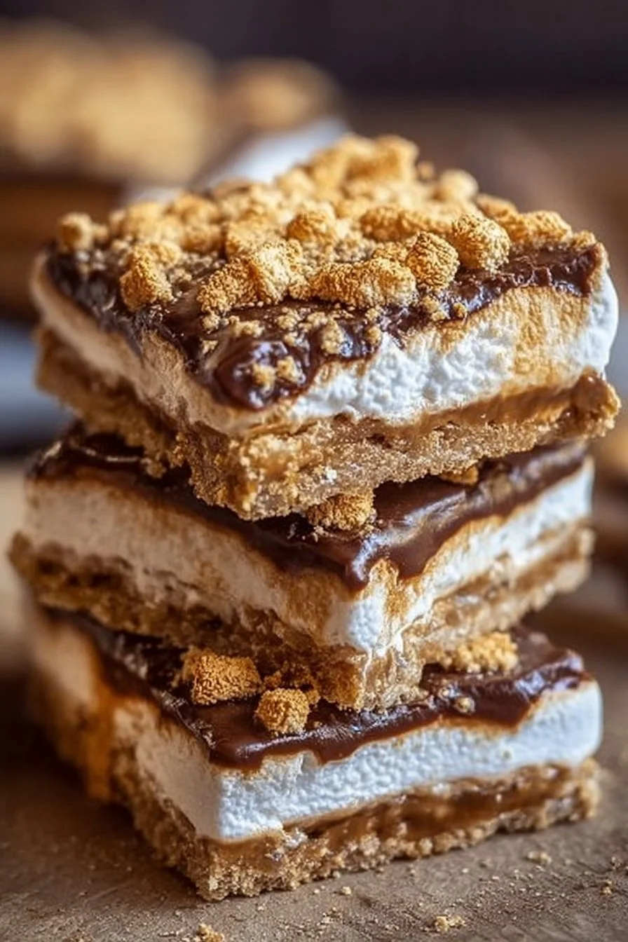 Delicious S'mores Delight Bars with chocolate and marshmallows.