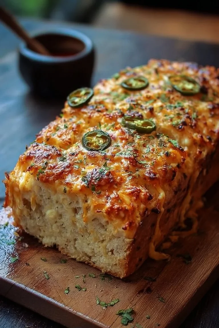 Delicious spicy jalapeño cheddar beer bread recipe with ingredients and texture