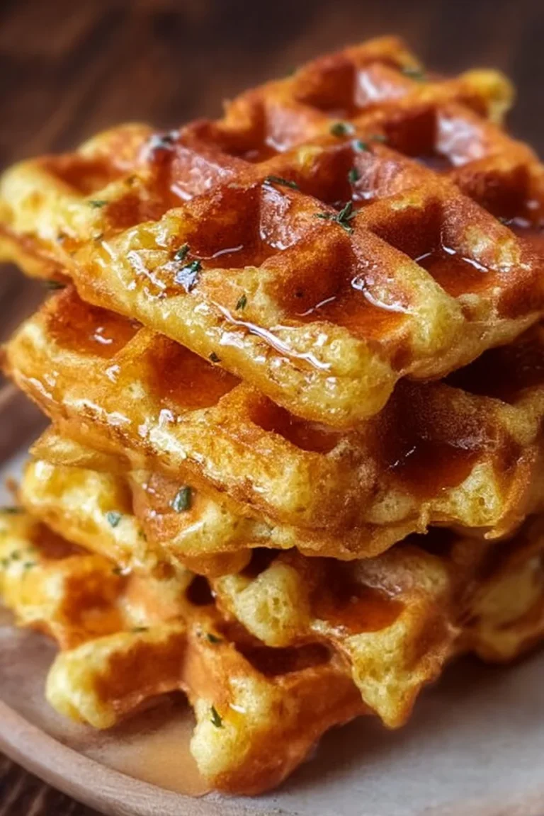 Plate of sweet and savory cornbread waffle bites garnished with toppings