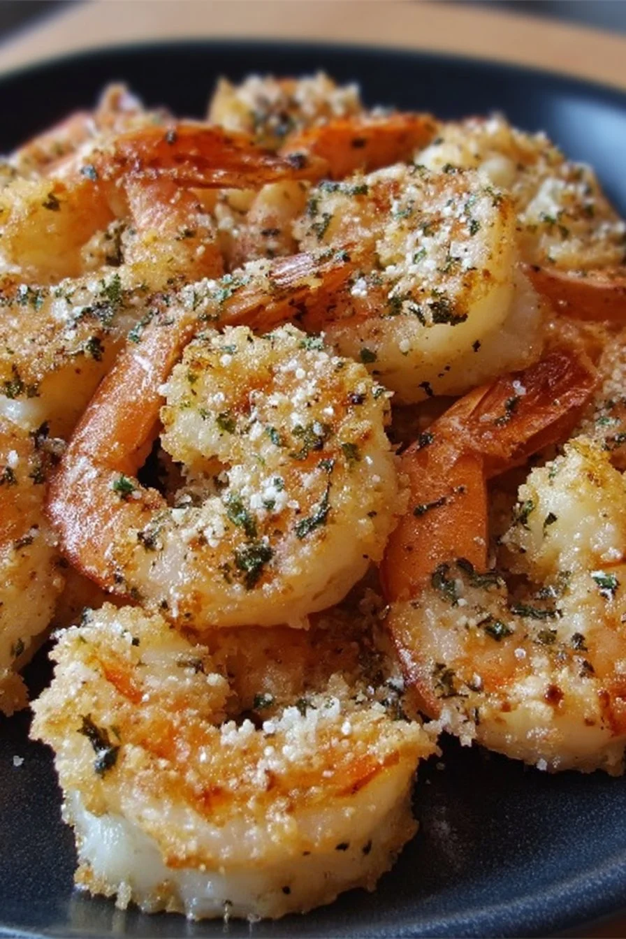 Delicious Air Fryer Garlic Parmesan Shrimp served in a bowl