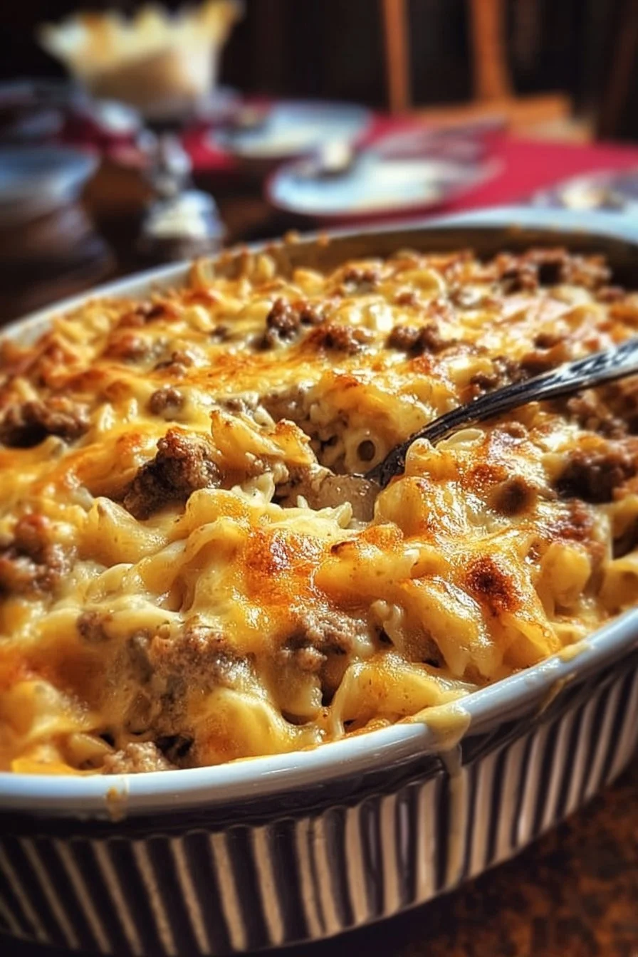 Delicious Amish Country Casserole served with fresh ingredients