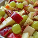 Delicious Apple Salad made with Honeycrisp Apples and fresh ingredients.