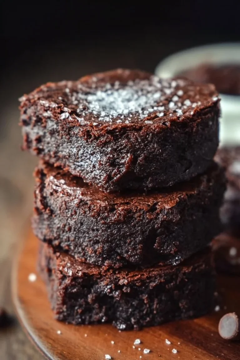 Delicious best ever sourdough brownies on a white plate with a rich chocolate glaze.