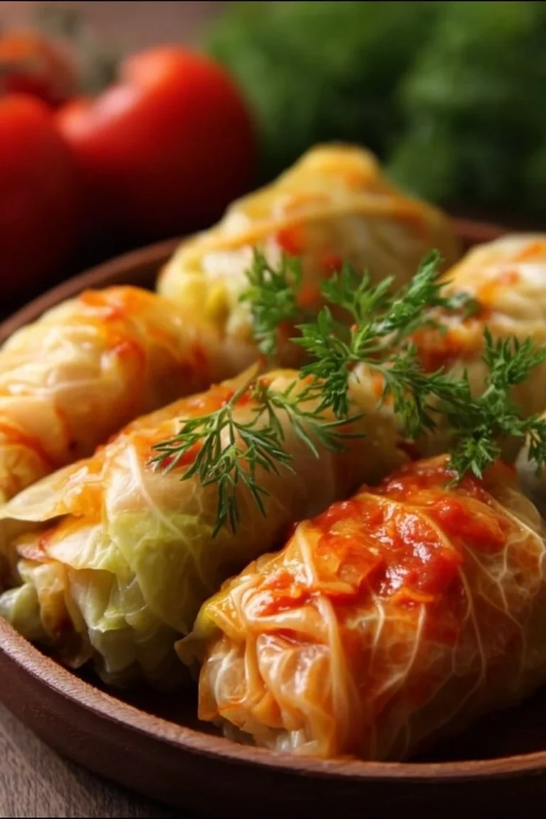Delicious homemade cabbage rolls ready to be served