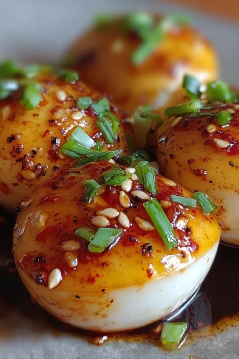 Delicious soy marinated eggs, also known as Korean Mayak Eggs, served in a dish