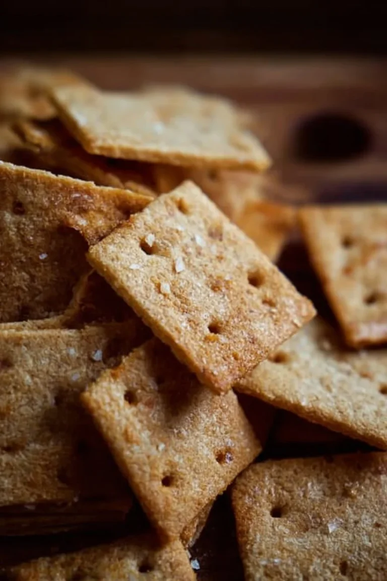 Homemade sourdough crackers ready for serving