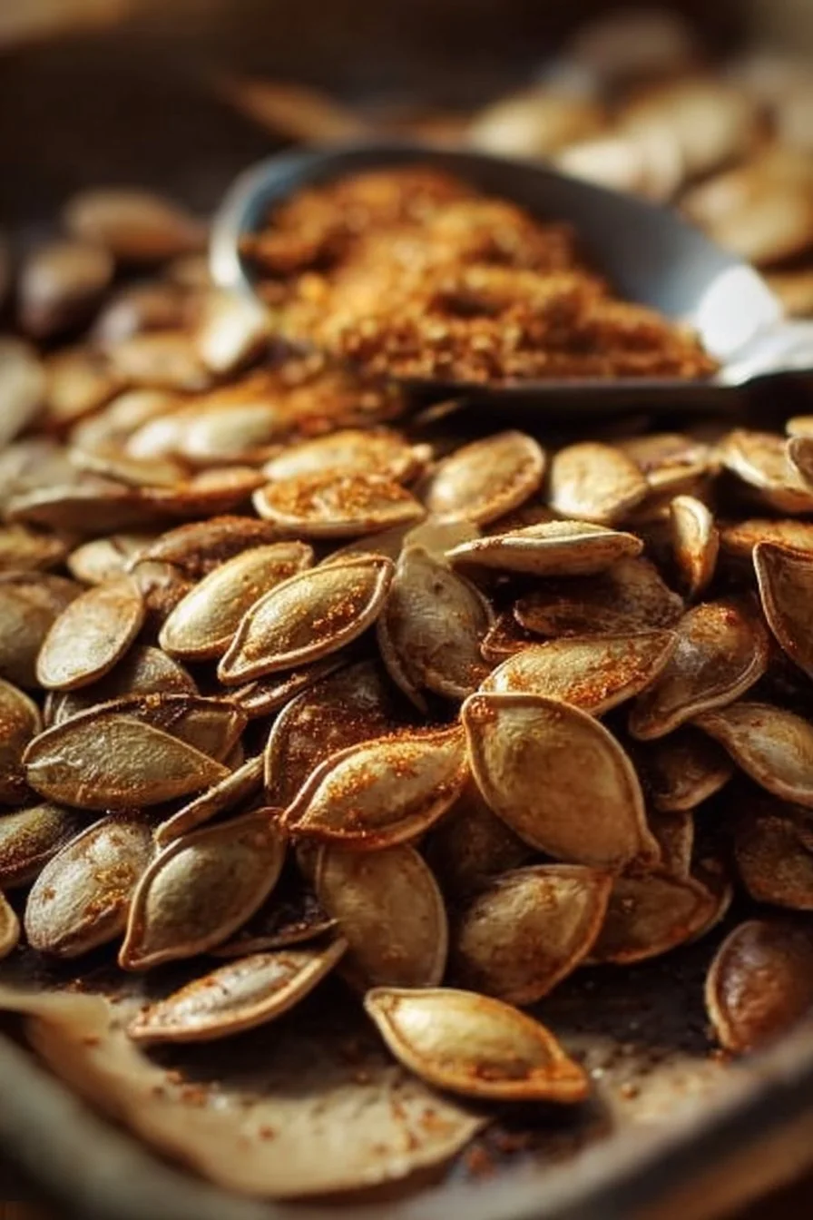 Roasted pumpkin seeds in a bowl, a healthy snack option