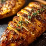 Juicy air fryer chicken breast cooked to perfection in an air fryer.
