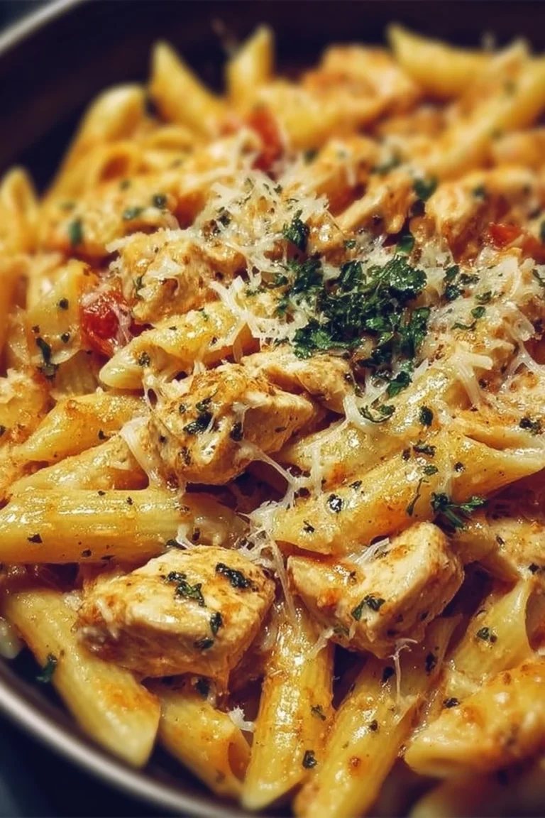 Delicious Marry Me Chicken Pasta served in a bowl with herbs