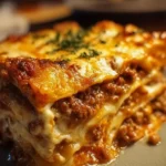 Delicious Million Dollar Lasagna layered with cheese and rich sauce