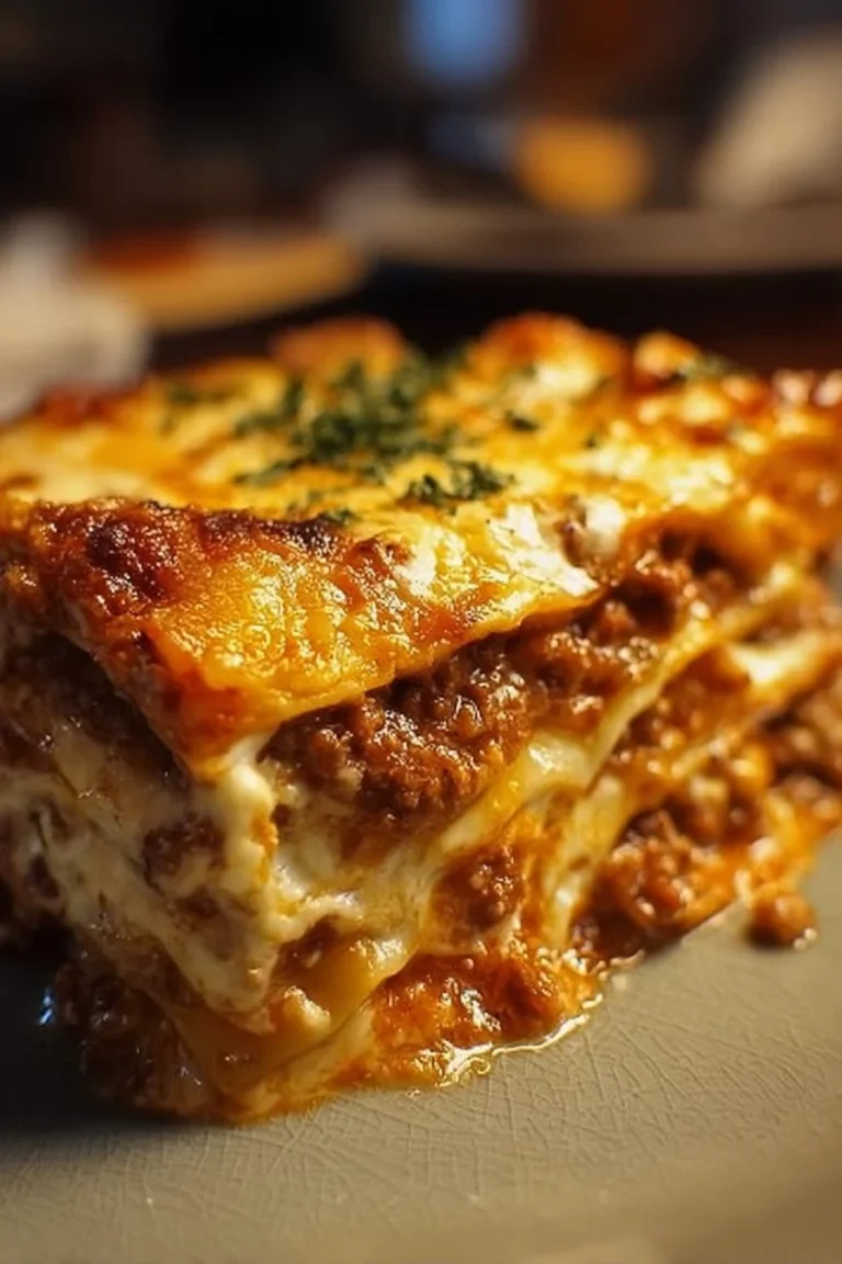 Delicious Million Dollar Lasagna layered with cheese and rich sauce