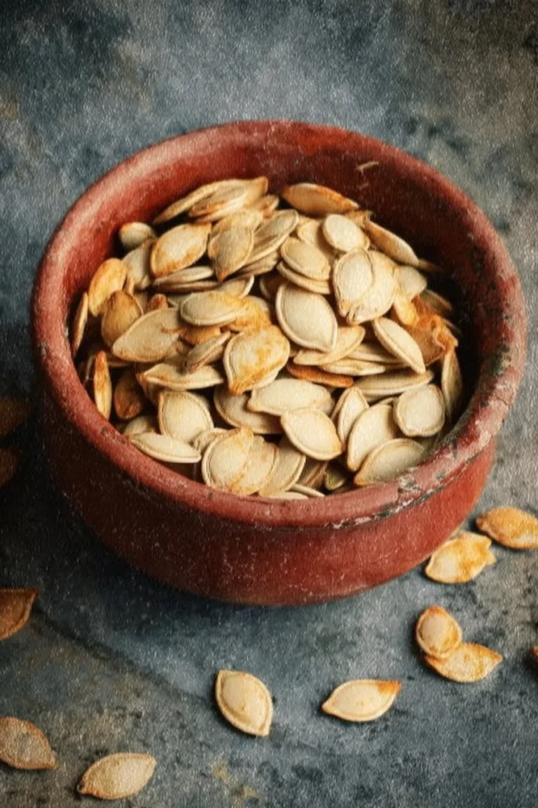 Bowl of roasted pumpkin seeds, a healthy and tasty snack option