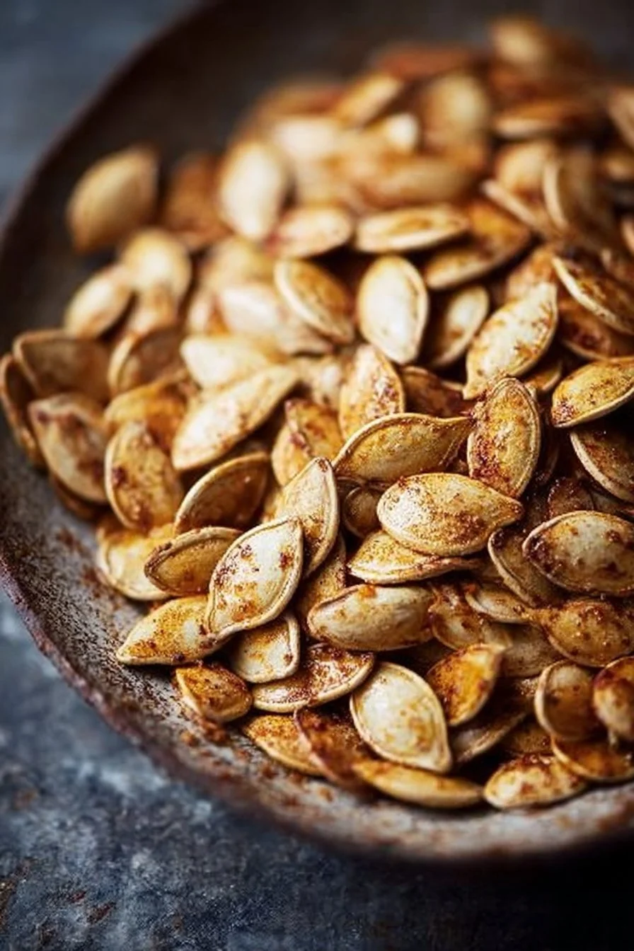 Savory classic salted roasted pumpkin seeds in a bowl ready for snacking