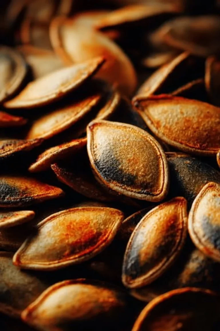 Spooky roasted pumpkin seeds ready for Halloween snacking