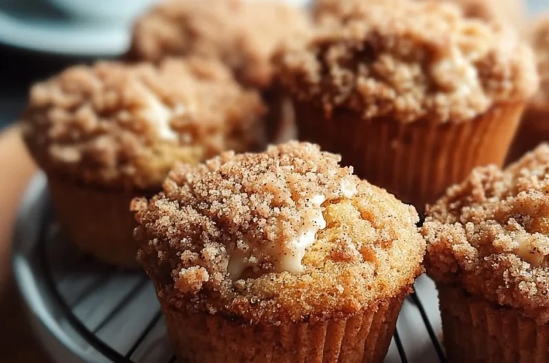 Delicious coffee cake Greek yogurt muffins fresh out of the oven