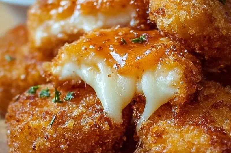 Crispy fried cheese bites served as a tasty snack or appetizer.