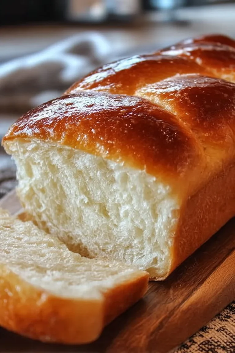 Freshly baked easy Amish milk bread loaf