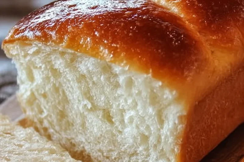 Freshly baked easy Amish milk bread loaf