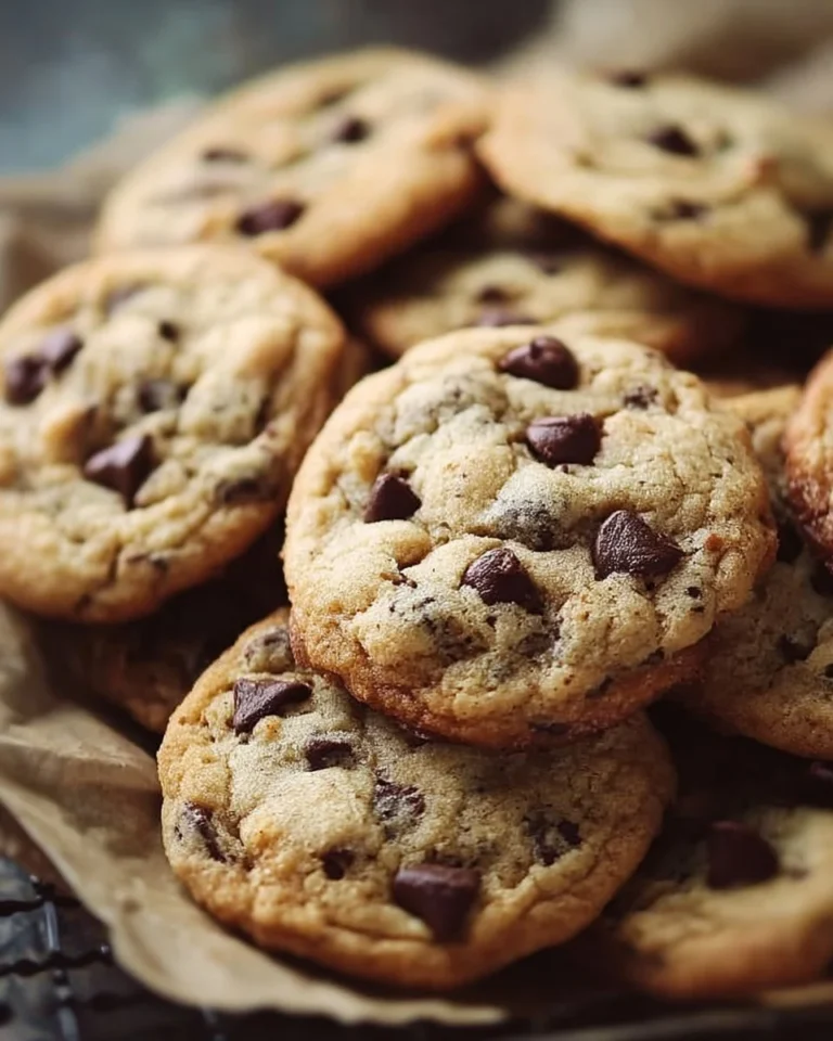 Baked easy chocolate chip cookies on a cooling rack