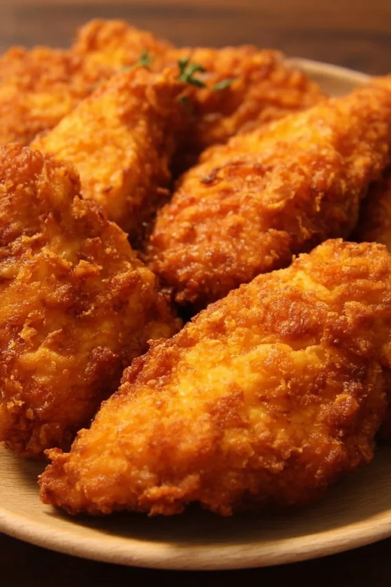 Golden Crunchy Fried Chicken served on a plate, crispy and succulent.