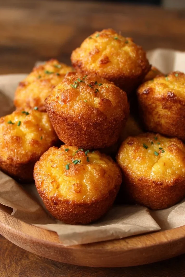 Delicious Honey Butter Cornbread Poppers served on a platter.