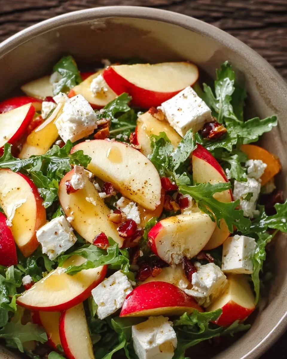 Honeycrisp Apple and Feta Salad with fresh ingredients