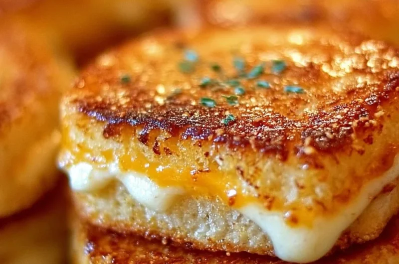 Mini baked grilled cheese sandwiches, crispy and cheesy, ideal for snacks and gatherings.