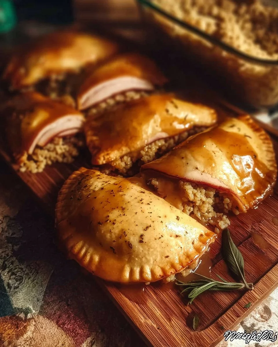 Deliciously stuffed Turkey Pockets ready to eat