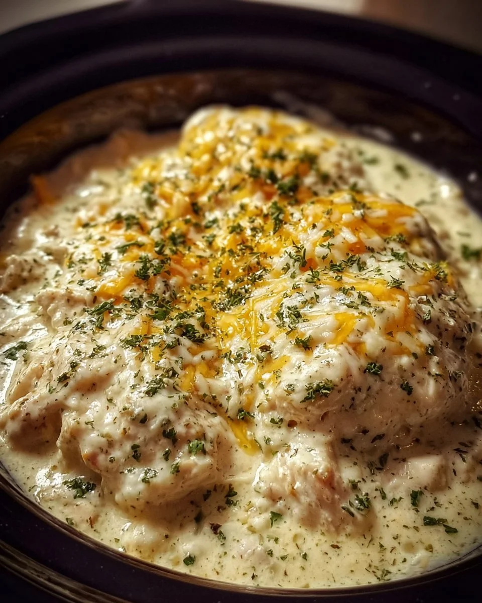 Creamy Ranch Chicken Crock Pot dish served on a plate