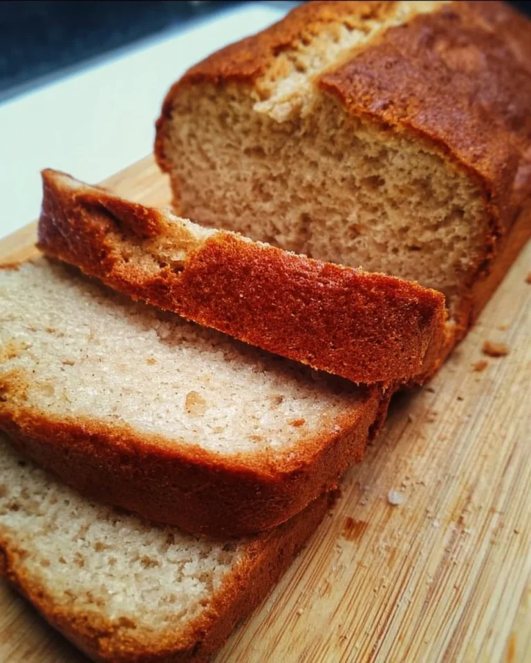 Loaf of easy cinnamon bread topped with cinnamon sugar