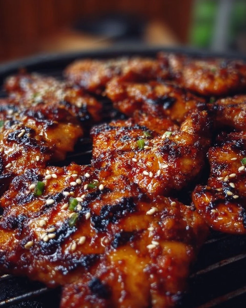 Grilled Korean chicken marinated in traditional spices and herbs.