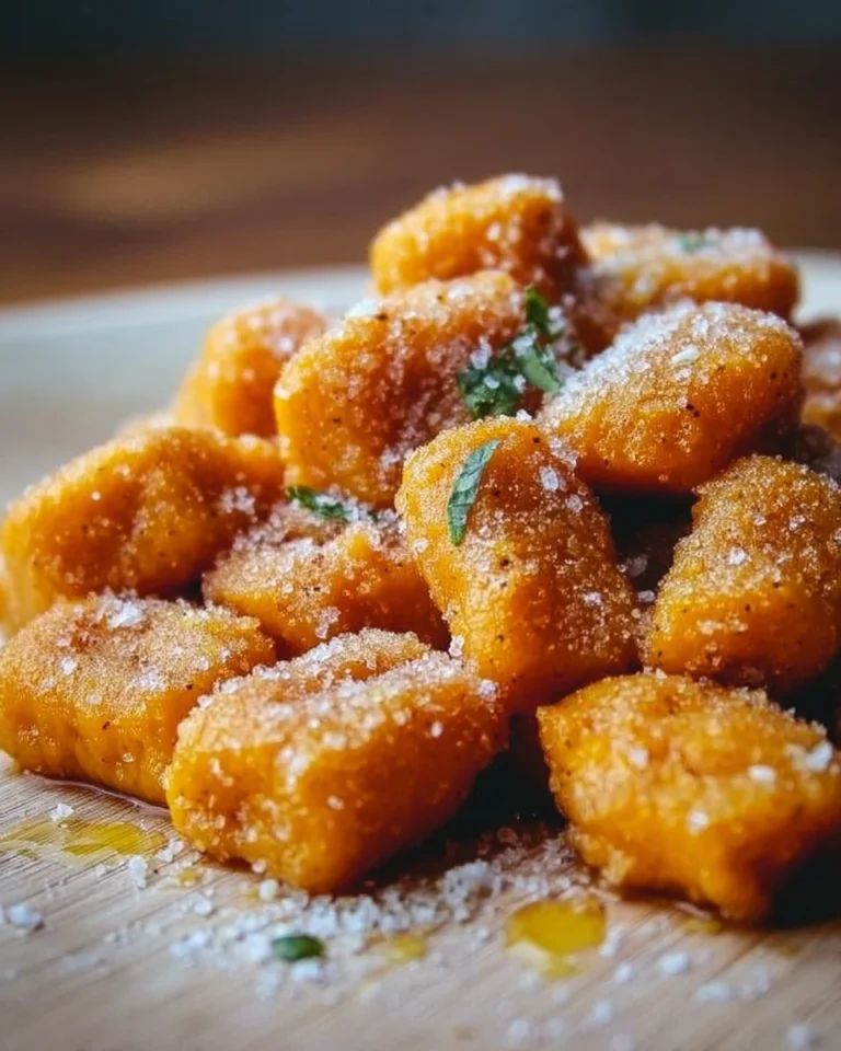 Healthy sweet potato gnocchi served with fresh herbs and sauce