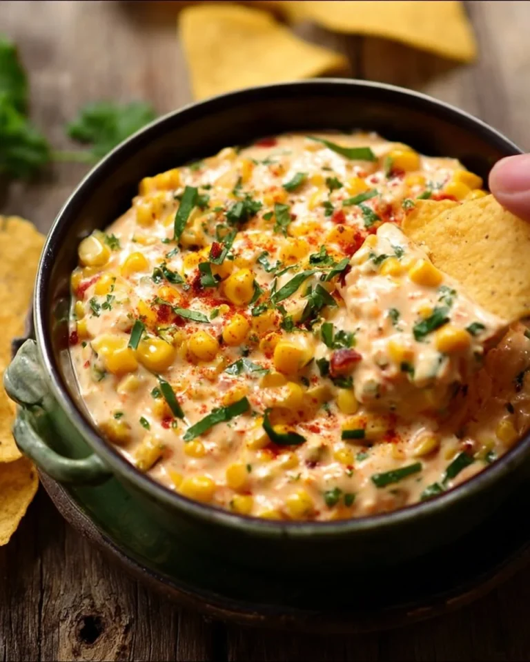 Delicious Mexicorn Dip made with sweet corn and Rotel, perfect for snacks.